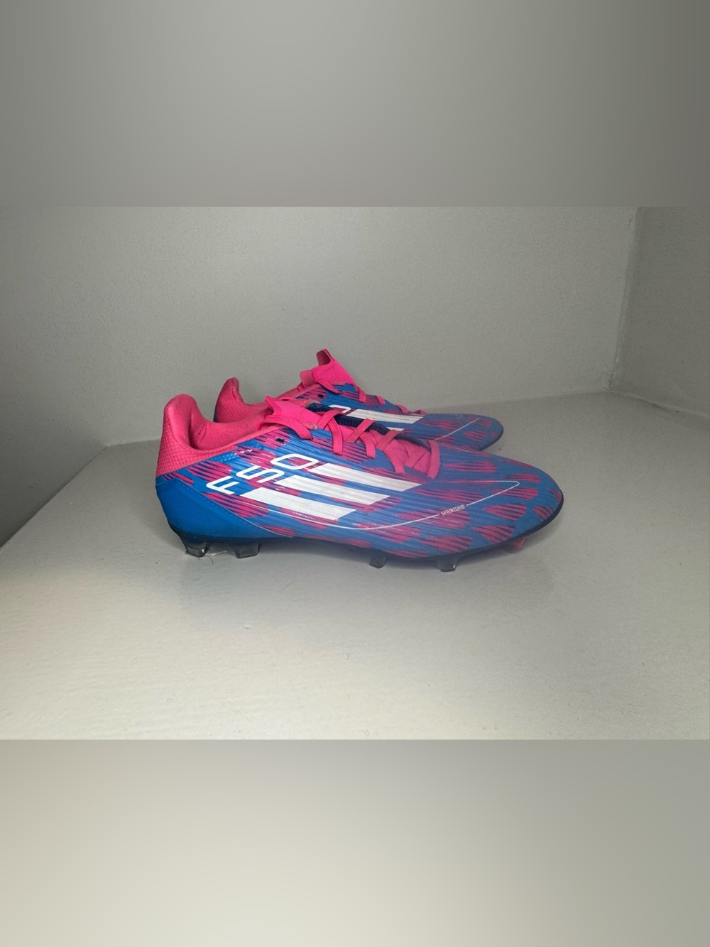 adidas Kids Blue & Pink Soccer Cleats